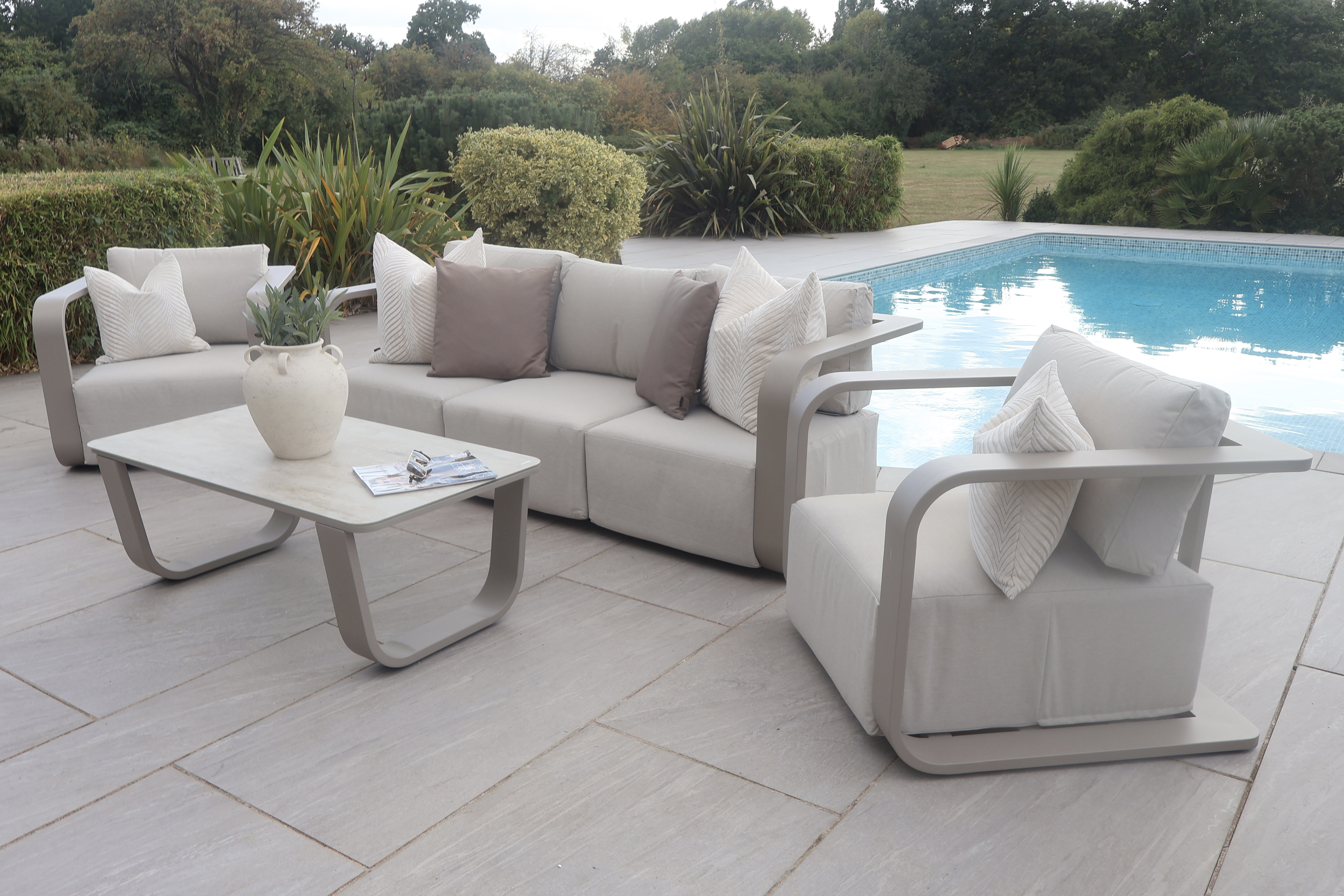 Chimes - Capri 3 Seat Aluminium Sofa Set With Coffee Table
